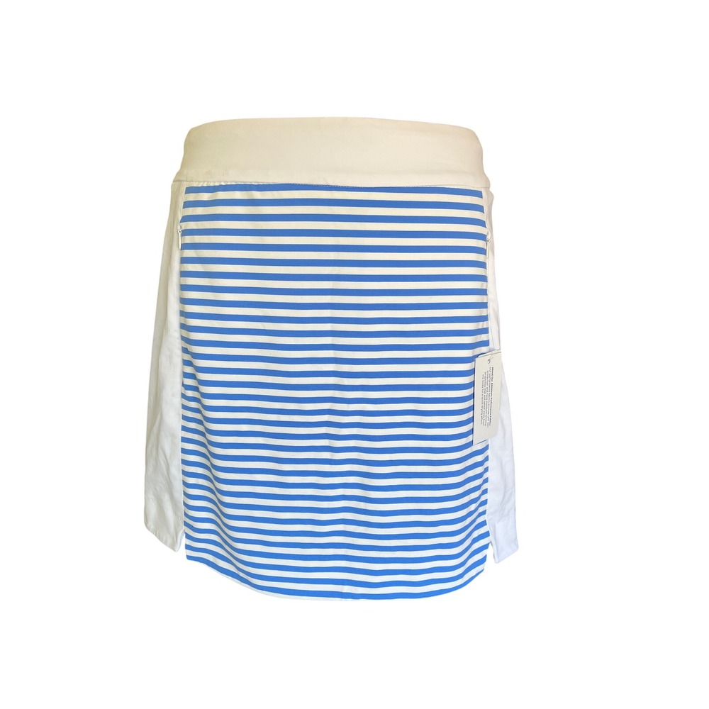 J.McLaughlin Ripley Skort Medium White Blue Mini Bangle Stripe Performance Golf